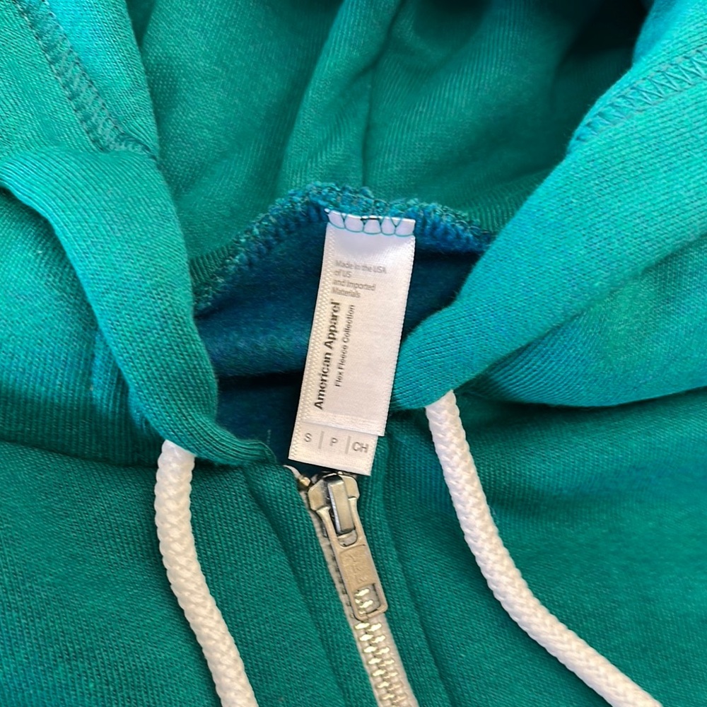 Women's Green Zip-Up Hoodie - Picture 6 of 6